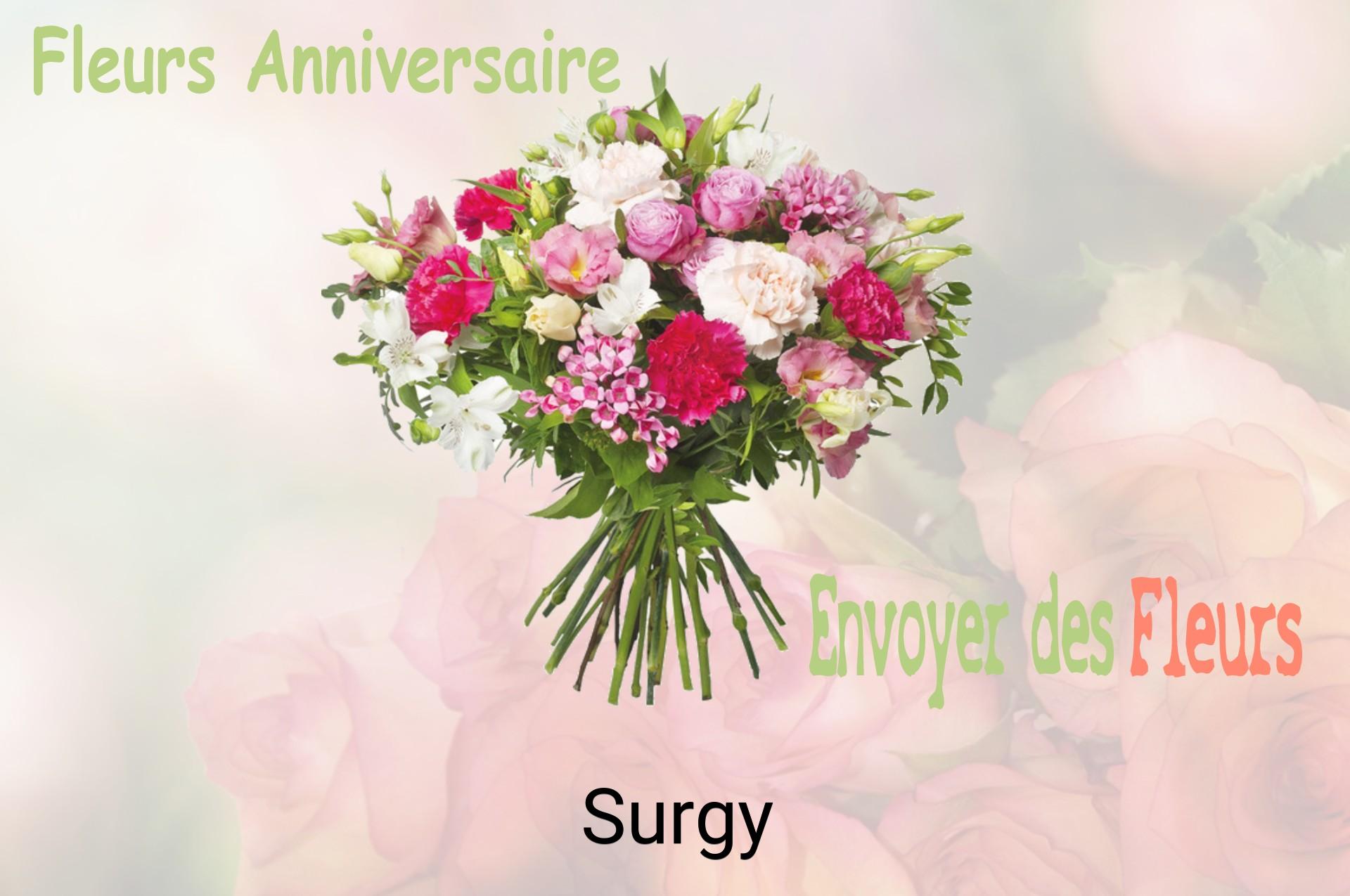 Bouquet de fleurs d’anniversaire livré à Surgy