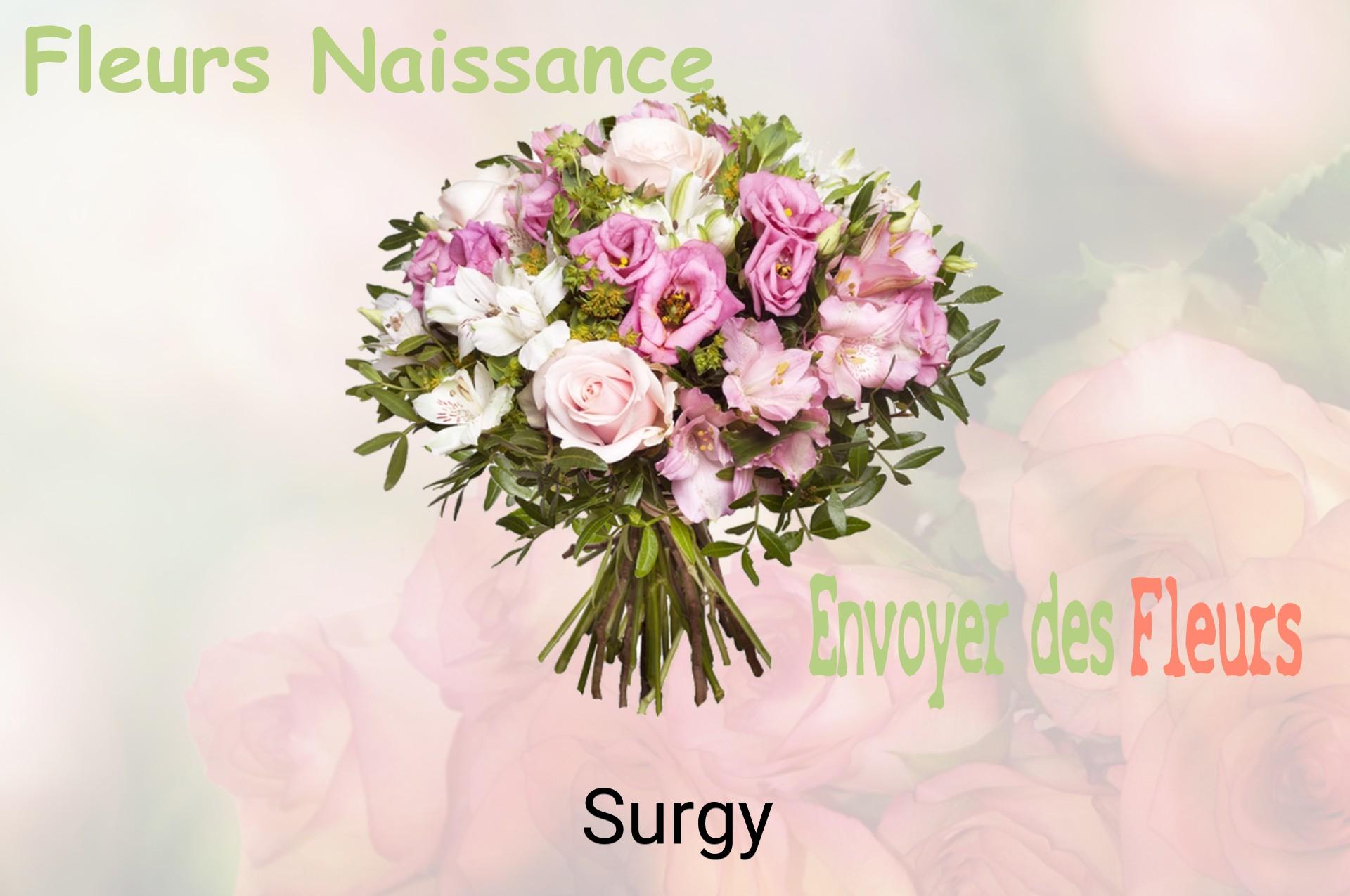 Bouquet de fleurs de naissance livré à Surgy