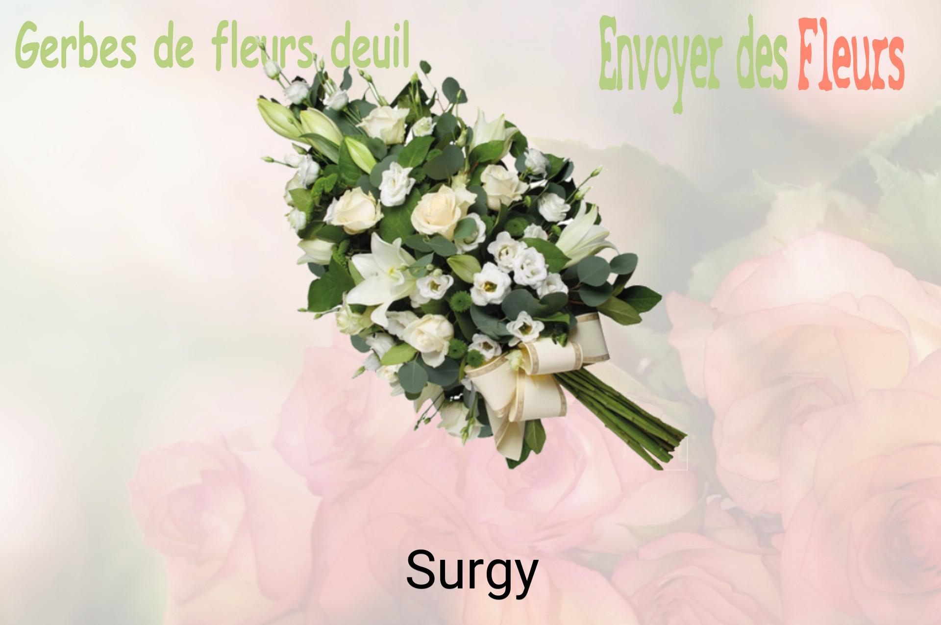 Gerbe de fleurs de deuil livrée à Surgy